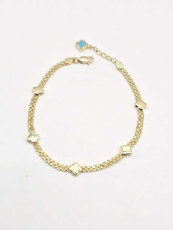 14k Gold Bracelet - Gold Clover