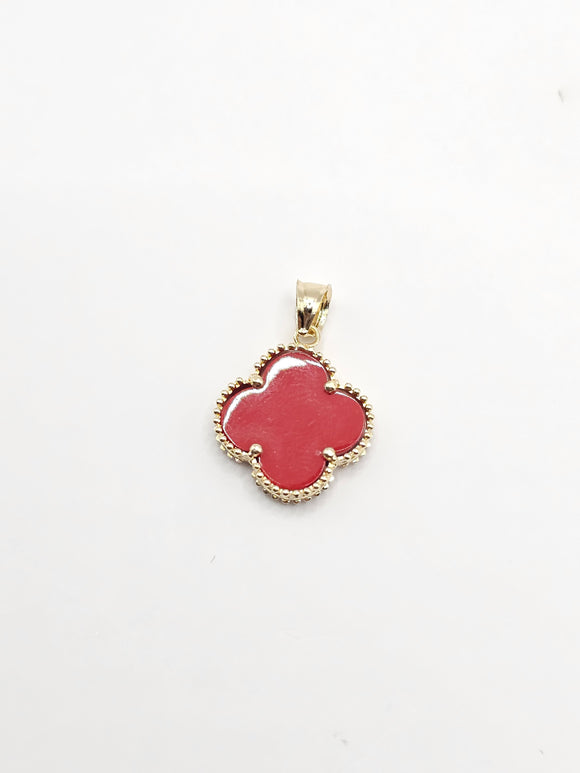 14k Gold pendant - Red Clover