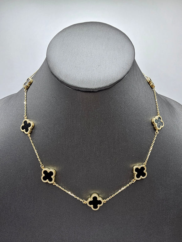 14k Gold Necklace - Black Clover