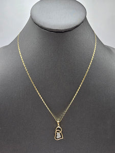 14k Gold Chain w/pendant - Heart