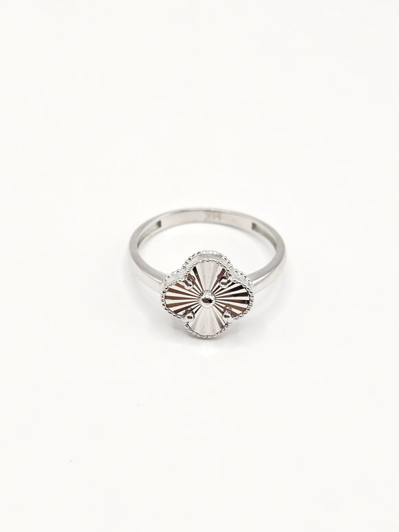 14K White Gold Ring - Clover