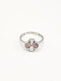 14K White Gold Ring - Clover