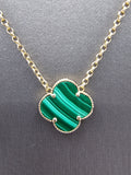 14k Gold Necklace - Green Clover