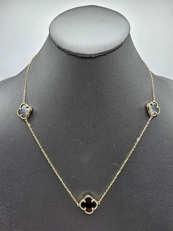 14k Gold Necklace - Black Clover