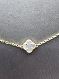 14k Gold Necklace - White Clover