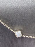 14k Gold Necklace - White Clover