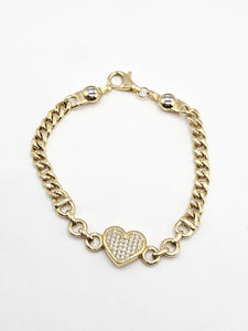 14k Gold Bracelet - Heart