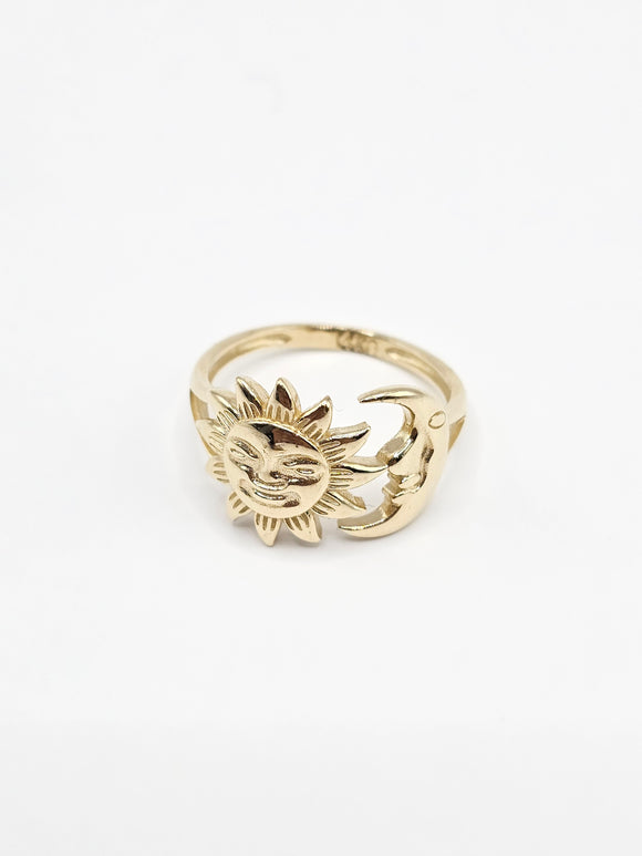 14K Gold Ring - Sun & Moon