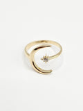 14K Gold Ring - Moon & Star