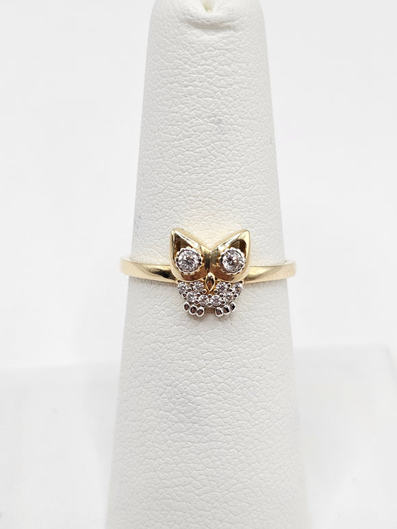 14K Gold Ring - Owl