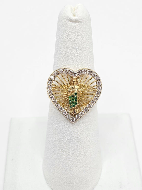 14K Gold Ring - San Judas Heart