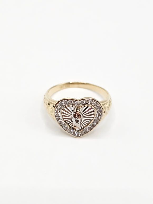 14K Gold Ring - San Judas Heart