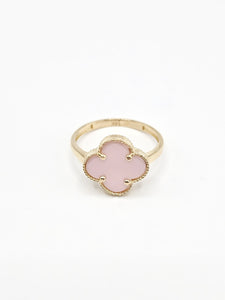 14K Gold Ring - Pink Clover