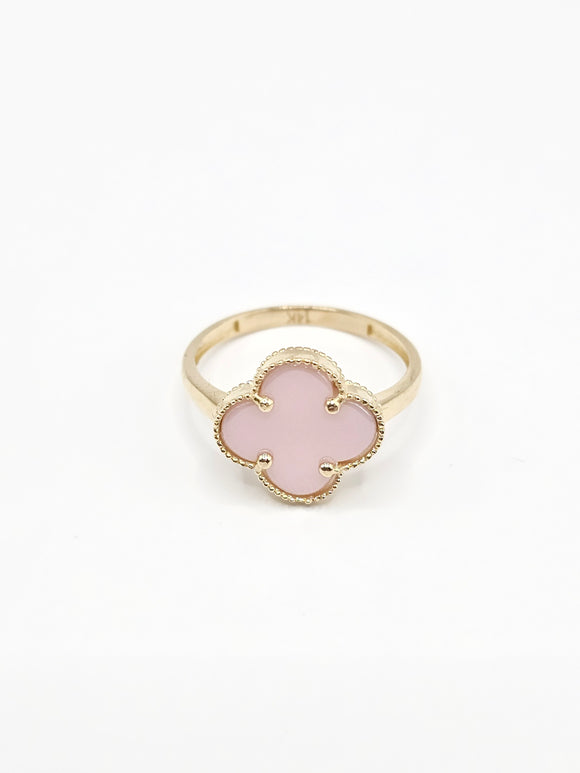 14K Gold Ring - Pink Clover