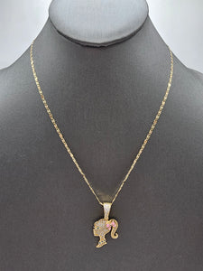 14k Gold Chain w/pendant - Barbie