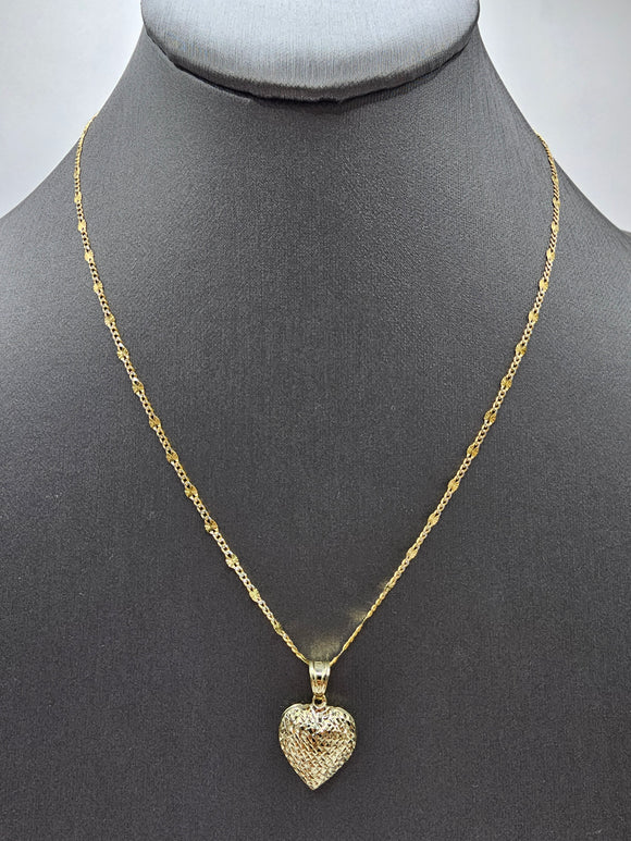 14k Gold Chain w/pendant - Heart