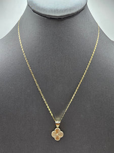 14k Gold Chain w/pendant - Gold Clover