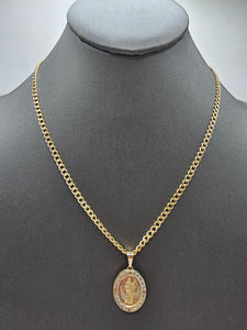 14k Gold Chain w/pendant - San Judas