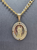 14k Gold Chain w/pendant - San Judas