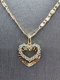 14k Gold Chain w/pendant - Dual Hearts