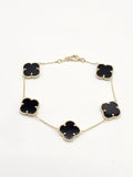 14k Gold Bracelet - Black Clover