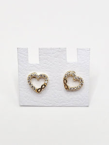 14K Gold Earrings - Heart w/Infinity