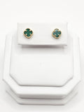 14K Gold Earrings - Green Clover