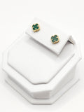 14K Gold Earrings - Green Clover