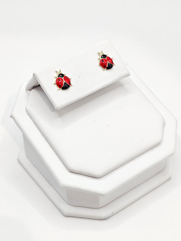 14K Gold Earrings - LadyBug