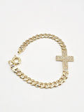 14k Gold Bracelet - Monaco Cross