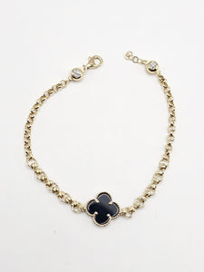 14k Gold Bracelet - Black Clover