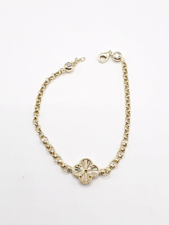 14k Gold Bracelet - Gold Clover