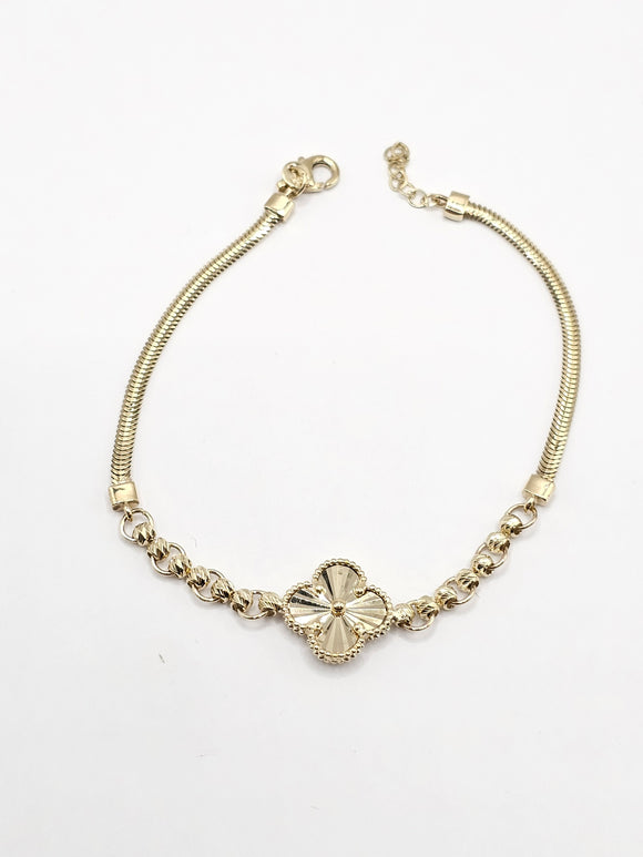 14k Gold Bracelet - Gold Clover