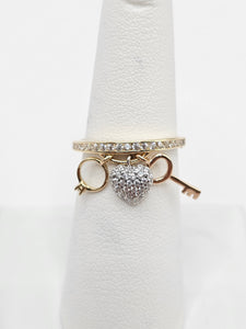 14K Gold Ring - Heart, Ring, Key