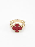 14K Gold Ring - Red Clover