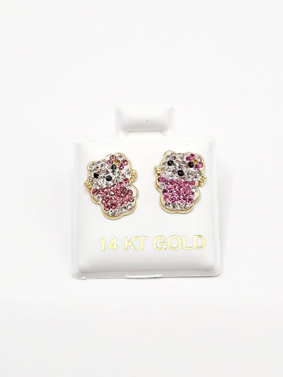 14K Gold Earrings - Hello Kitty