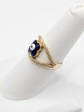 14K Gold Ring - Blue Evil Eye