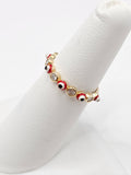 14K Gold Ring - Red Evil Eye