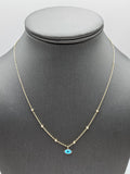 14k Gold Necklace - Blue Evil Eye