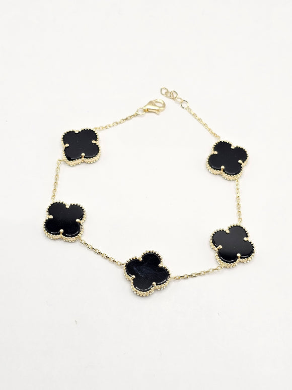 14k Gold Bracelet - Black Clover