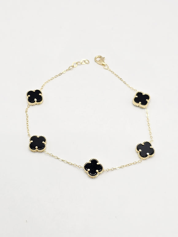 14k Gold Bracelet - Black Clover