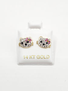 14K Gold Earrings - Hello Kitty