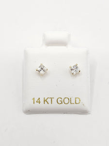 14K Gold Earrings - Square Stud