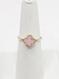 14K Gold Ring - Pink Clover