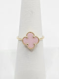 14K Gold Ring - Pink Clover