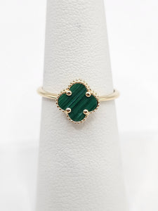 14K Gold Ring - Green Clover