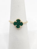 14K Gold Ring - Green Clover