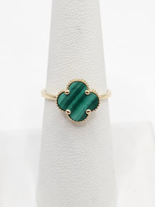 14K Gold Ring - Green Clover