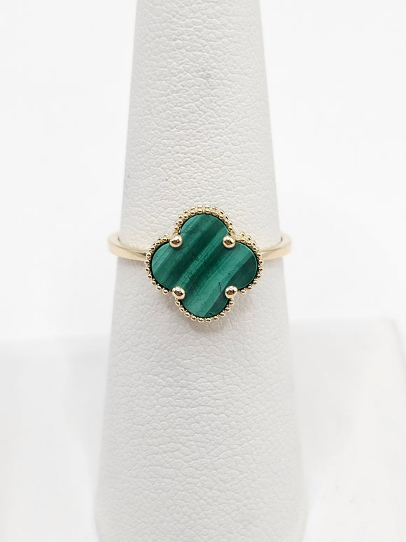 14K Gold Ring - Green Clover