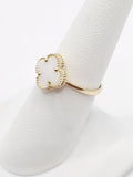 14K Gold Ring - White Clover